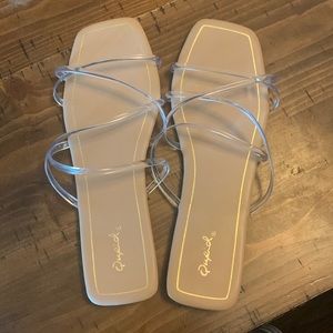 Clear women’s sandals, size 8.5